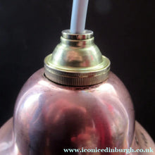 Load image into Gallery viewer, 1930s Art Deco White Glass Pendant Hanging LIght Shade with Copper Fittings

