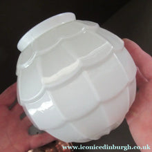Load image into Gallery viewer, 1930s Art Deco White Glass Pendant Hanging LIght Shade with Copper Fittings
