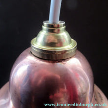 Load image into Gallery viewer, 1930s Art Deco White Glass Pendant Hanging LIght Shade with Copper Fittings
