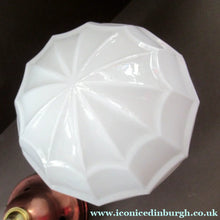 Load image into Gallery viewer, 1930s Art Deco White Glass Pendant Hanging LIght Shade with Copper Fittings

