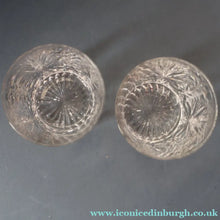 Load image into Gallery viewer, Vintage PAIR of 1960s Edinburgh Chunky Crystal Whisky Tumblers STAR OF EDINBURGH Pattern
