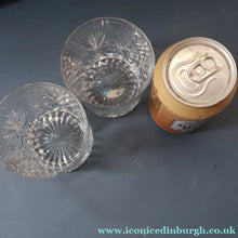 Load image into Gallery viewer, Vintage PAIR of 1960s Edinburgh Chunky Crystal Whisky Tumblers STAR OF EDINBURGH Pattern
