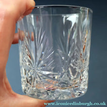 Load image into Gallery viewer, Vintage PAIR of 1960s Edinburgh Chunky Crystal Whisky Tumblers STAR OF EDINBURGH Pattern
