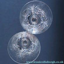 Load image into Gallery viewer, Vintage PAIR OF Edinburgh Crystal Wine Glasses. STAR OF EDINBURGH Pattern: 6 1/4 inches
