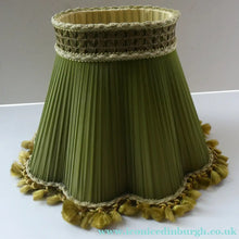 Load image into Gallery viewer, Vintage Chiffon Silk Lamp Shade with Gold Tassels 1950s
