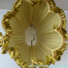 Load image into Gallery viewer, Vintage Chiffon Silk Lamp Shade with Gold Tassels 1950s

