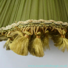 Load image into Gallery viewer, Vintage Chiffon Silk Lamp Shade with Gold Tassels 1950s
