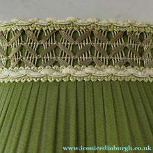 Load image into Gallery viewer, Vintage Chiffon Silk Lamp Shade with Gold Tassels 1950s
