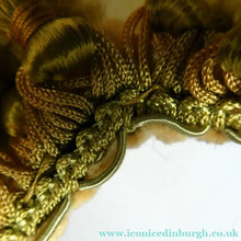 Load image into Gallery viewer, Vintage Chiffon Silk Lamp Shade with Gold Tassels 1950s
