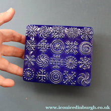 Load image into Gallery viewer, Vintage PORTMEIRION Glossy Blue TOTEM Ceramic Lidded Box or Butter Dish

