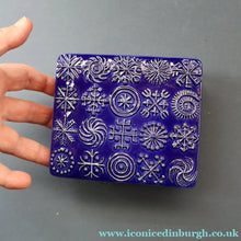 Load image into Gallery viewer, Vintage PORTMEIRION Glossy Blue TOTEM Ceramic Lidded Box or Butter Dish
