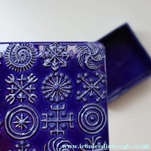 Load image into Gallery viewer, Vintage PORTMEIRION Glossy Blue TOTEM Ceramic Lidded Box or Butter Dish
