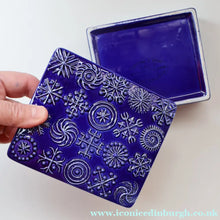 Load image into Gallery viewer, Vintage PORTMEIRION Glossy Blue TOTEM Ceramic Lidded Box or Butter Dish
