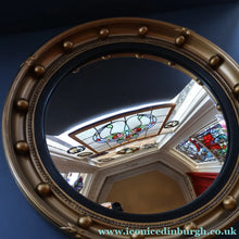 Load image into Gallery viewer, VINTAGE Regency Style Round Convex Wall Mirror - with Gold Wooden Frame Embellished with Balls
