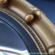 Load image into Gallery viewer, VINTAGE Regency Style Round Convex Wall Mirror - with Gold Wooden Frame Embellished with Balls
