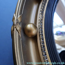 Load image into Gallery viewer, VINTAGE Regency Style Round Convex Wall Mirror - with Gold Wooden Frame Embellished with Balls
