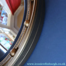 Load image into Gallery viewer, VINTAGE Regency Style Round Convex Wall Mirror - with Gold Wooden Frame Embellished with Balls
