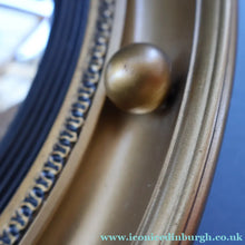 Load image into Gallery viewer, VINTAGE Regency Style Round Convex Wall Mirror - with Gold Wooden Frame Embellished with Balls
