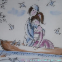 Load image into Gallery viewer, Vintage ROSENTHAL Large Dish. The Lovers by Peynet. Two Sweethearts Cuddle in a Rowing Boat on a Pond
