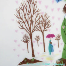 Load image into Gallery viewer, Vintage ROSENTHAL Small Dish. Shower of Hearts. The Lovers by Peynet. Two Sweethearts Shelter under an Umbrella - it rains little hearts
