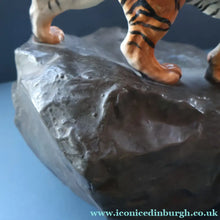 Load image into Gallery viewer, Vintage ROYAL DOULTON Prestige Figurine. Tiger on Rock. Designed by Charles Noke. Model No. HN2639

