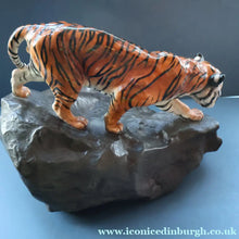 Load image into Gallery viewer, Vintage ROYAL DOULTON Prestige Figurine. Tiger on Rock. Designed by Charles Noke. Model No. HN2639

