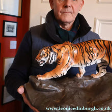 Load image into Gallery viewer, Vintage ROYAL DOULTON Prestige Figurine. Tiger on Rock. Designed by Charles Noke. Model No. HN2639

