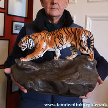 Load image into Gallery viewer, Vintage ROYAL DOULTON Prestige Figurine. Tiger on Rock. Designed by Charles Noke. Model No. HN2639

