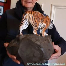 Load image into Gallery viewer, Vintage ROYAL DOULTON Prestige Figurine. Tiger on Rock. Designed by Charles Noke. Model No. HN2639

