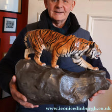 Load image into Gallery viewer, Vintage ROYAL DOULTON Prestige Figurine. Tiger on Rock. Designed by Charles Noke. Model No. HN2639

