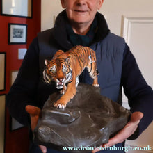 Load image into Gallery viewer, Vintage ROYAL DOULTON Prestige Figurine. Tiger on Rock. Designed by Charles Noke. Model No. HN2639

