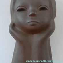 Load image into Gallery viewer, Vintage RUSSIAN 1960s Pottery Figurine of the Head of a Little Girl. With Tekt Pottery Label Inside TEKT
