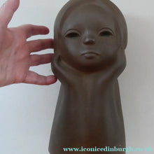 Load image into Gallery viewer, Vintage RUSSIAN 1960s Pottery Figurine of the Head of a Little Girl. With Tekt Pottery Label Inside TEKT
