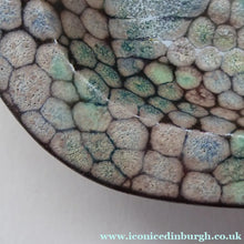 Load image into Gallery viewer, STUDIO POTTERY Heavy Dish or Platter with Strange Fish Design. The Decoration is all made of dots to resemble shagreen. Fully signed to the rear
