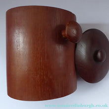 Load image into Gallery viewer, Vintage SCANDINAVIAN Heavy Teak Ice Bucket - with Lug Handles and Recessed Lid with Raised Knop. Good vintage condition; 1960s
