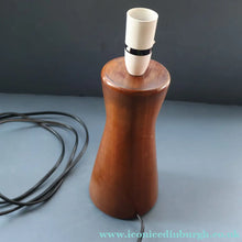 Load image into Gallery viewer, Vintage Scandinavian Style Teak Table Lamp  Height: 9 inches REWIRED &amp; WORKING
