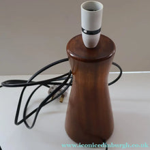 Load image into Gallery viewer, Vintage Scandinavian Style Teak Table Lamp  Height: 9 inches REWIRED &amp; WORKING
