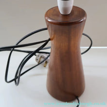 Load image into Gallery viewer, Vintage Scandinavian Style Teak Table Lamp  Height: 9 inches REWIRED &amp; WORKING
