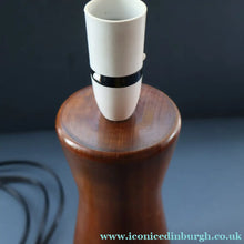 Load image into Gallery viewer, Vintage Scandinavian Style Teak Table Lamp  Height: 9 inches REWIRED &amp; WORKING
