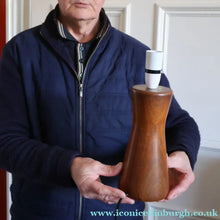 Load image into Gallery viewer, Vintage Scandinavian Style Teak Table Lamp  Height: 9 inches REWIRED &amp; WORKING
