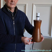 Load image into Gallery viewer, Vintage Scandinavian Style Teak Table Lamp  Height: 9 inches REWIRED &amp; WORKING
