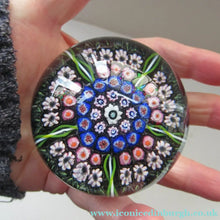 Load image into Gallery viewer, Vintage 1970s Scottish Perthshire Paperweight 5 spokes and millefiori
