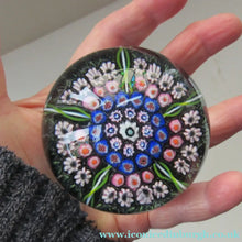 Load image into Gallery viewer, Vintage 1970s Scottish Perthshire Paperweight 5 spokes and millefiori
