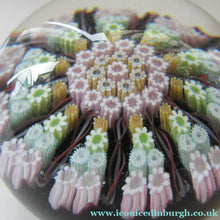 Load image into Gallery viewer, Vintage Scottish Paperweight 11 Spokes Millefiori Paper Label
