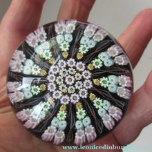 Load image into Gallery viewer, Vintage Scottish Paperweight 11 Spokes Millefiori Paper Label
