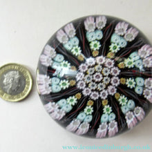Load image into Gallery viewer, Vintage Scottish Paperweight 11 Spokes Millefiori Paper Label
