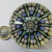 Load image into Gallery viewer, 1970s Perthshire Paperweight 11 Spoke and Millefiori Canes

