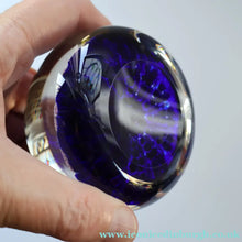 Load image into Gallery viewer, Vintage Scottish Perthshire Paperweight (Post 1978). Royal Blue Ground 12 Spokes &amp; Millefiori Canes - Paperweight
