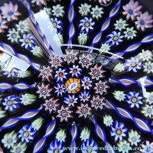 Load image into Gallery viewer, Vintage Scottish Perthshire Paperweight (Post 1978). Royal Blue Ground 12 Spokes &amp; Millefiori Canes - Paperweight
