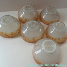 Load image into Gallery viewer, 1950s Vasart Scottish Glass Set of Six Small Bowls and Side Plates. Signed below
